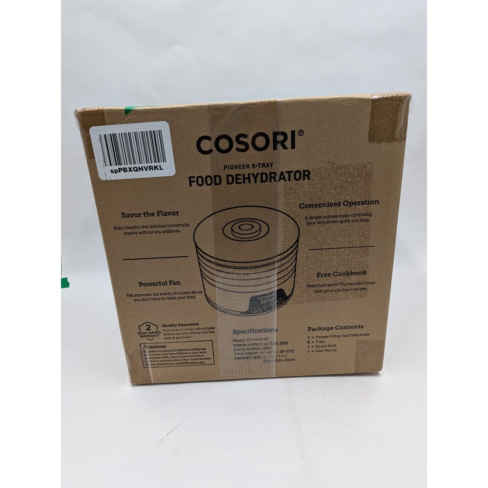 Cosori Pioneer 5-Tray Food Dehydrator CFD-N051-W 350W Adjustable Temp Timer NEW